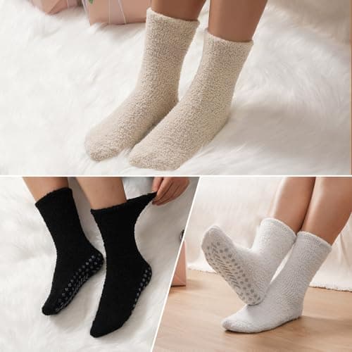 Caldodo Women's Fluffy Slipper Socks, Winter Warm Bed Socks for Ladies — view 2