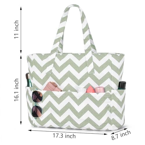oscaurt Beach Bag Waterproof Beach Bags with 8 Pockets Tote Bag for Women Holiday Bags Lightweight Travel Bag Handbags for Pool Work Gym Shopping Bag Gifts for Women — view 4