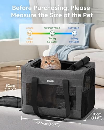 pecute Cat Carrier Stable, Pet Carrier Stable Steel Frame,Grey — view 2