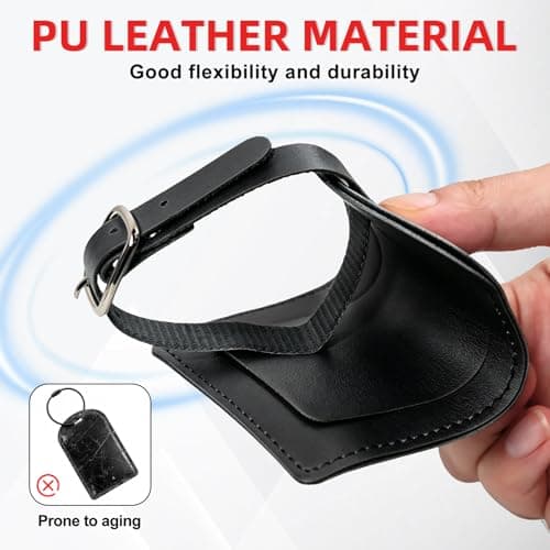 Redamancy Luggage Tags, Leather Suitcase Tags, Luggage Tags for Suitcases with Adjustable Strap Privacy Protection Cover for Preventing Loss of Bags and Suitcases (4PCS*Black) — view 5