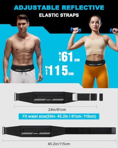 Reflective Running Belt Phone Holder for Running Slim Belt for Men & Women — view 6