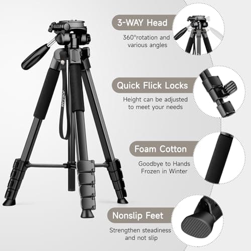 JOILCAN iPad Tripod for Phone, 68" Lightweight Camera Tripod for Tablet — view 3