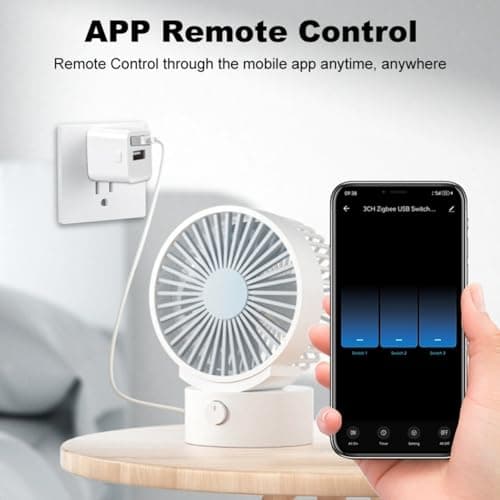 CWOQOCW for Smart USB Adapter Switch 1-3 Gang with App Remote Control and Voice Compatibility for Tuya for Zigbee and for Alexa, Intelligent Scheduling for Home Automation(2 Gang) — view 3