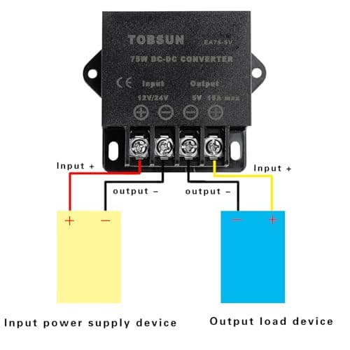 HOMELYLIFE DC 12V 24V to DC 5V 15A 75W Step Down Buck Converter Voltage Regulator Reducer Power Converter Mini Module Transformer — view 6