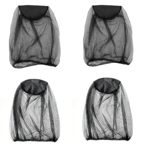 4Pcs Midge Net, Mosquito Head Net Set with Fine Mesh Design for Outdoor Activities, Nylon Mosquito Head Protecting Net for Outdoor Hiking Camping Climbing Fishing