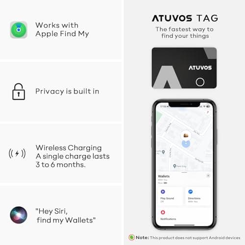 ATUVOS Wallet Tracker Card -2Pack (Wireless charging) Air tag (iOS Only） — view 2