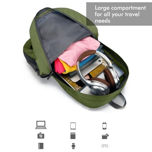 Mayoii Foldable Lightweight Backpack for Mens & Women – 35L Waterproof Rucksack for Mens & Women, Rucking Daypack for Outdoor Sports Hiking Travel Camping (Green) — view 4