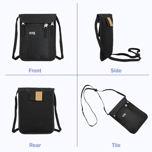 MLPKOI Travel Wallet Passport Holder, Secure Neck Wallet, Passport Bag with 2 RFID Blocking Sleeves, Neck Pouches with RFID Blocking, Ppassport and Document Holder with Adjustable Strap for Women Men — view 5