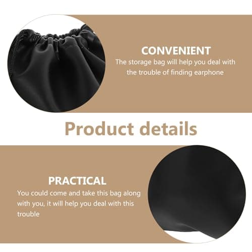 Zerodeko Headphone Portable and Storage Bag with Capacity Big Waterproof Pu Material, Protective Headphone Pouch Case for Earphones for Travel and Daily Use — view 3