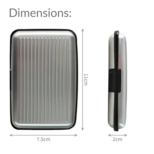 kanta RFID Blocking Credit Card Holder, Card Protector, Aluminium, Business Card Case for Women or Men, Metal ID Organiser Wallet with 6 Slots, Compact and Convenient, Travel Wallet (Silver) — view 3