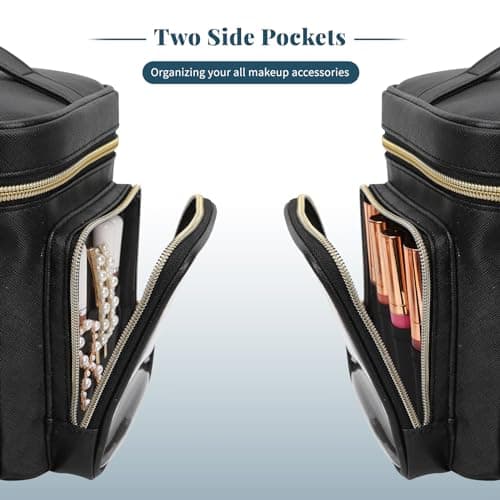 Large Makeup Bag with Brushes Compartments Travel Toiletry Bags for Women — view 6