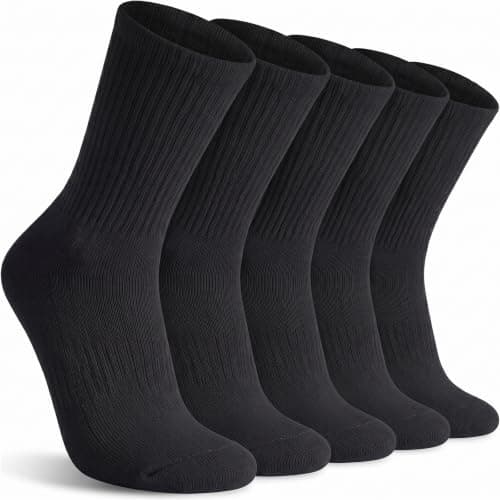 VoJoPi Mens Socks 5 Pairs Cushioned Crew Cotton Work Sports Socks