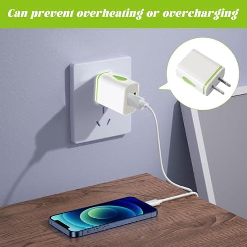 2 PCS UK to USA Plug Adapter with Dual USB Ports,Compact Design UK to US Plug Adaptor (2.1A Fast Charge) for US/Canada/Mexico Travel,Compatible with iPhone/Samsung/Etc — view 5