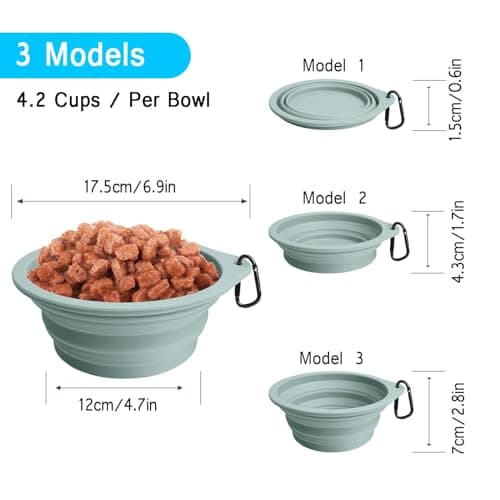 PetBonus 2-Pack Collapsible Dog Bowls, Portable Travel Dog Water Food Bowls — view 3