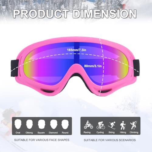 XITUADDA 3 Pack Ski Goggles, Snow Goggles for Men, Women, Teens, Youth — view 2