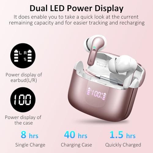 Ordtop Wireless Headphone Bluetooth 5.4 Earbud, HiFi Stereo Bass in-Ear Bud — view 3