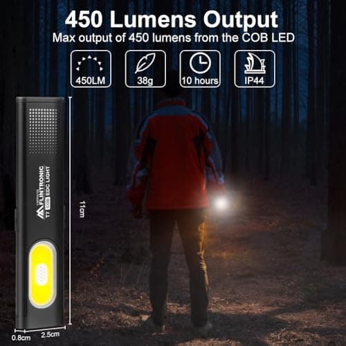 flintronic Mini Torch, USB C Rechargeable Small Torch, Black — view 3