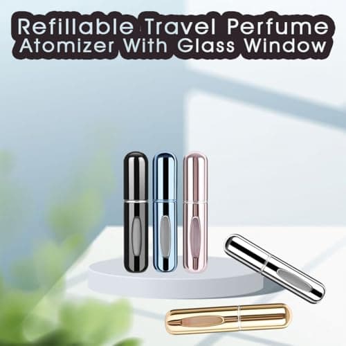 Rosiya Perfume Atomiser pack of 5pcs Perfume Travel Bottle, 5ML Refillable Perfume Spray Bottle Easy to Refill Empty Atomiser for Purse, Handbag, Pocket and Luggage (Glossy) — view 4