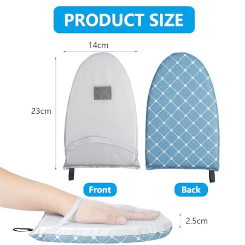 Vicloon Travel Glove Ironing Board, Handheld Ironing Board, Steamer Ironing Gloves Portable Steamer Gloves, Anti-Steam Mitt for Home, Standing Hanging Handheld Garment Steamer Accessories(Blue) — view 2