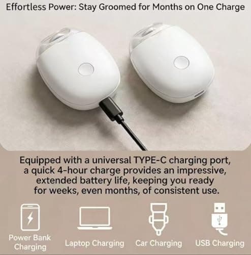 2PCS Electric Nail File, Easy Nail Trimmer with LED Light and 3 Speed Control, 360° Smooth Trimming Electric Nail Clippers, Quiet USB Type C Rechargeable Nail Grinder for Adults, Children, Travel Use — view 3