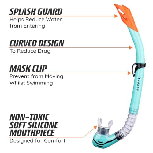 Osprey Adult Snorkel Set with Tempered Glass Mask & Semi-Dry Snorkel — view 5