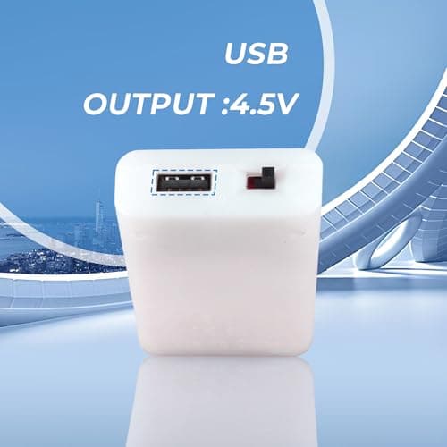 Battery Case Box with USB Port, 3 X AA Battery Power Bank, Battery Holder Case, USB Battery Pack for 4.5V LED Lights, String Lights, Fairy Lights, DIY Decorations — view 3