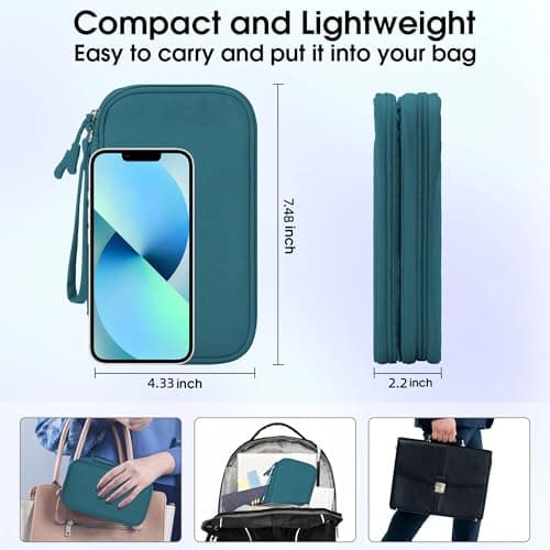 Arae Travel Essentials Electronic Organizer Double Layer - Dark Green, S — view 2