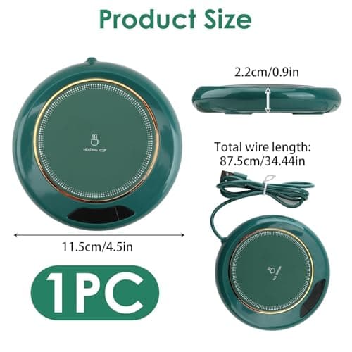 Coffee Mug Warmer USB Smart Beverage Heated Coaster 8H Auto Shut-Off with 3 Temperature 55 65 75 ℃ Settings Electric Touch Control LED Display Cup Warmer Pad for Dad Mom Desk Tea Milk Gifts — view 2