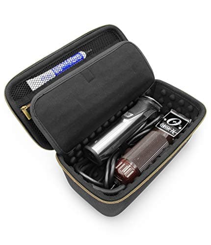 CASEMATIX Hair Clipper Case for Barbers – Hard Travel Case for Hair Clippers, Trimmers, Hair Buzzers, T-Blade Trimmers, Liner Clippers, Barber Accessories & Hair Cutting Supplies