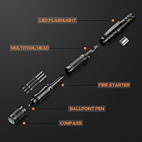 BIIB Gifts for Men, 8 in 1 Multi Tool Pen with Compass,Tool Gadgets for Men — view 2