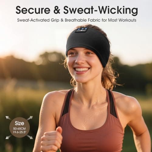 MUSICOZY Sleep Headphones Headband for Side Sleepers Cool & Breathable Mesh — view 4