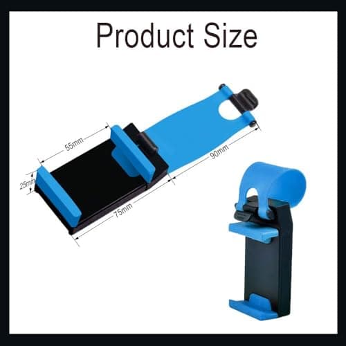 KANDUJIMU Car Steering Wheel Phone Mount, Blue, Portable Electronic Device Mount, Compatible with iPhone and Samsung (Blue) — view 2