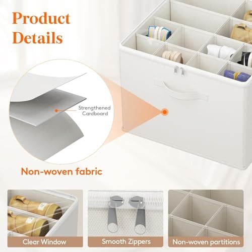 Lifewit Shoe Storage Organiser for Closet, Holder Box, 1 Pack, White — view 3