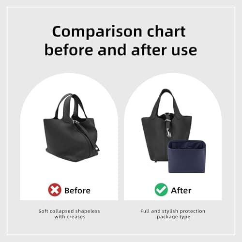 DGAZ Silk Purse Organizer Fits picotin18/22Bags, Silky Smooth, Luxury Handbag Tote in Women Bag Shapers (Blue Nuit, PC22) — view 5