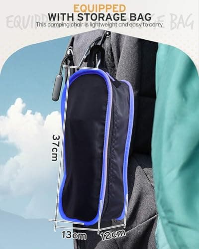 Victoper Portable Folding Camping Chair for Adults, Lightweight Outdoor Chair with Carry Bag, Compact Foldable Camping Seat for Hiking, Fishing, Camping, Picnics and Backyard Use (Blue) — view 2