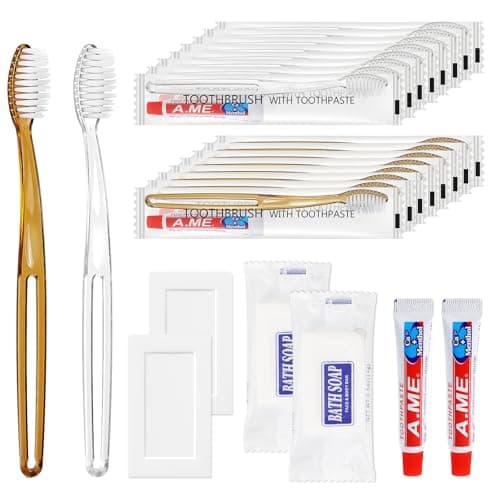 100Sets Personal Hygiene Kit, Disposable Toothbrushes with Toothpaste, Soap