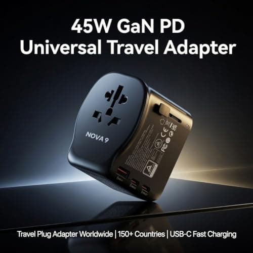 65W GaN Travel Adapter USB-C PD Fast Charge Universal Worldwide Plug UK EU — view 2