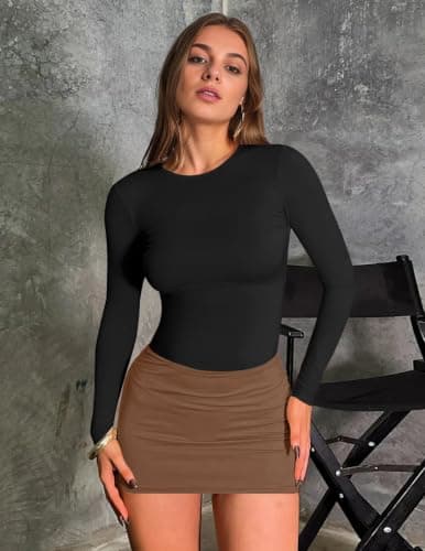 Ekouaer Womens Long Sleeve Tops Thermal Tee 1pcs Schwarz S — view 6