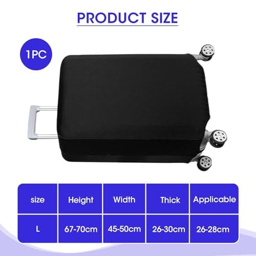 26-28 Inch Elastic Suitcase Cover Black Travel luggage Case Protector — view 2