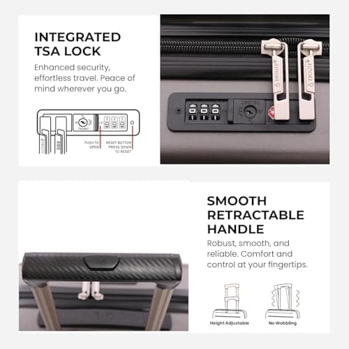 Aerolite Expandable 55x40x20cm to 55x40x23cm Ryanair Priority Wizz Air Priority & More Max Size Lightweight Hard Shell Carry On Hand Cabin Luggage Suitcase 55x40x20 55x40x23, 2-Wheels — view 6