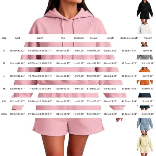 Women 2 Piece Outfit Raglan Sleeve Cropped Hoodie Shorts Loungewear Set — view 5