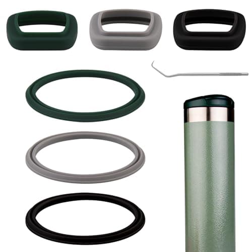 (7 Pack) ubber Seal Replacement for Stanley AeroLight Transit Bottle,Seal Gasket for Stanley AeroLight 16oz/20oz Transit Bottle Leak Proof Insulated Travel Tumbler (7, Black/Gray/Green)