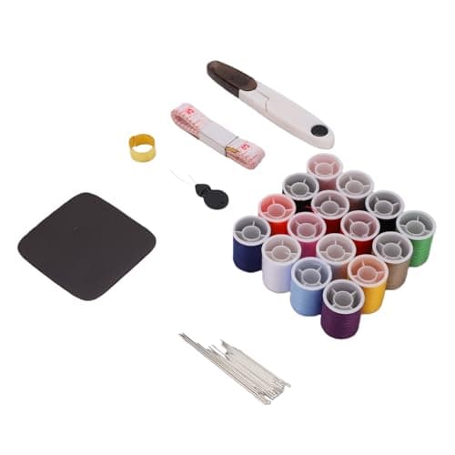 Rengue Magnetic Sewing Kit Portable Needle and Thread Kit with 20 Needles 16 Spools Compact 40 Piece Organizer for Student Dorm Travel Home Emergency Repair Beginners — view 2