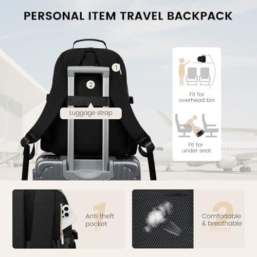 LOVEVOOK Laptop Backpack for Women with Lunch Compartment and Pouch Pocket for Large Capacity Cup,15.6 Inch Insulated Cooler Laptop Rucksack Work Travel College Teacher Business Picnic Lunch Bag Box — view 6