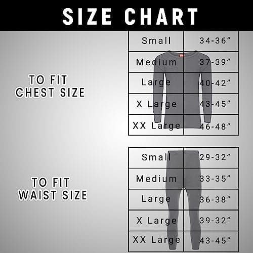Heatwave® Men's Extreme Thermal Underwear Set, Long Sleeve Top & Long Johns, Winter Outdoor Ski Wear Thermals, XX Large Charcoal — view 6