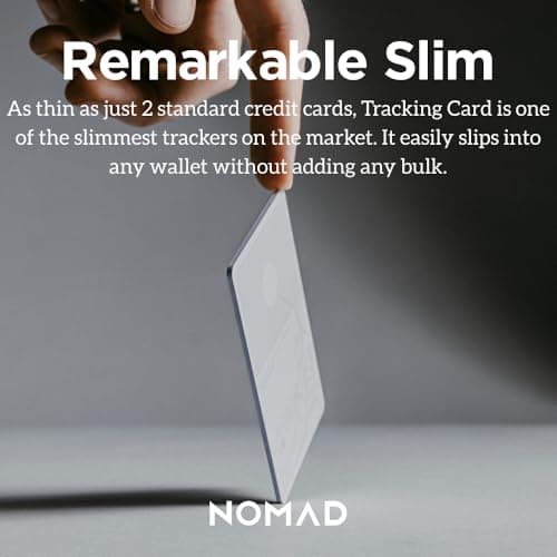 Nomad Tracking Card White, Slim Card Tracker with IPX7 Waterproof and Dust Proof - Card Tracker for Wallet & Luggage, 5 Months GPS Tracker Long Battery Life, Rechargeable, Compatible with iOS Only — view 6