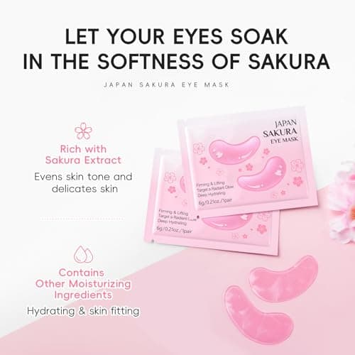 Sakura Face Mask Set 40PCS - Sakura Skincare Gift Set - Cherry Blossom Face Mask Hamper with Sheet, Mud, Sleeping,Lip & Eye Masks - Ultimate Pamper Beauty Bag for Women & Teenage Girls — view 6
