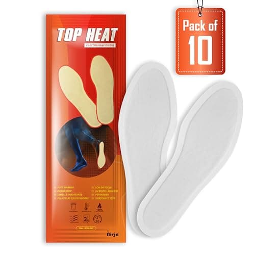 Top Heat Foot Warmers – 10 Pairs - 8 Hours Warm Foot - Air Activated - Instant - 100% Natural Heat - Small (36-38)