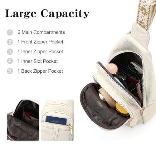 GAEKEAO Sling Bag for Women Crossbody Bags Fanny Pack Cross Body Bags Vegan Leather Chest Bag Travel Shoulder Belt Purse Backpack Gifts — view 2