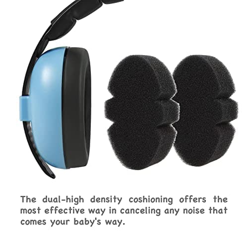 PandaEar Baby Ear Defender Kids Toddlers Childrens - Ear Protector - Ear Defender Autism Noise Cancelling Headphones for Kids Babies - Soundproof Baby Headphones for Airplane Sleeping, Blue — view 4